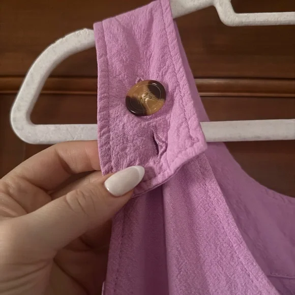 Wide Leg Cotton Jumpsuit with Lavender Embroidery 🪻 - Picture 4 of 8